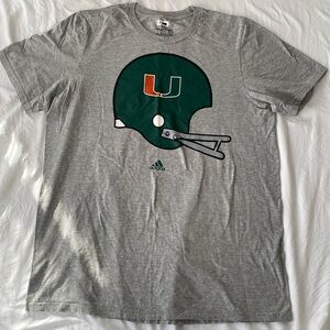 Team Issued large Miami hurricanes adidas tee